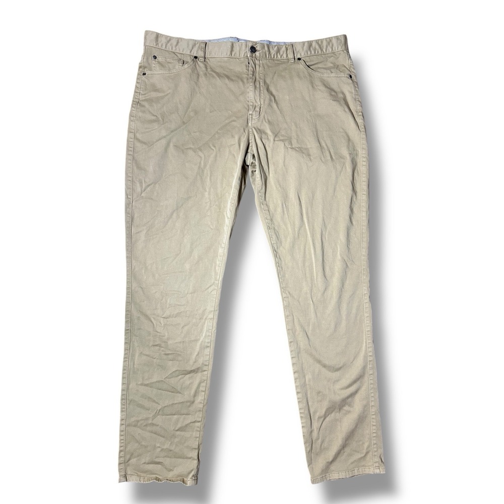 Peter Millar Mens Pants Beige Golf Chino Signature‎ Sateen Classic Fit 42x32